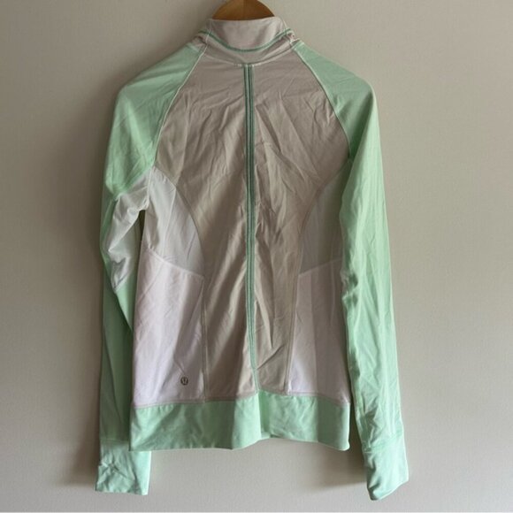 Lululemon Run: Beach Runner Jacket Dune / Fresh Teal / White sz 6 - Picture 4 of 9